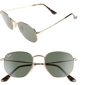Ray Ban 51mm Hexagonal Flat Lens
